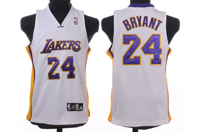 NBA Kids Los Angeles Lakers 24 Kobe Bryant Authentic White Youth Jersey